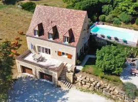 Maison en pierre avec terrasse paisible et piscine chauffée - FR-1-824-23