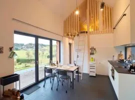 VulkanSkyline mit SterneWellness, ÖkoDesignhaus, Sauna, Kamin, zwei Schlafzimmer, Yogaloft & WLAN