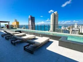 Lofts de luxo com Varanda e Vista Mar Academia e Piscina no Corredor da Vitoria