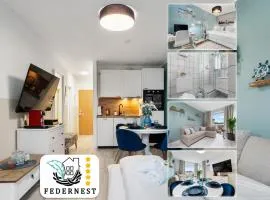 Federnest - Superior-2-Zimmer-Wohnung - Kingsize Boxspringbett - Home-Office mit Monitor - 11 Min Hbf