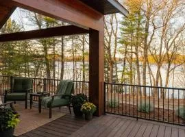 New 5BR Lakehouse on Round Lake Private Waterfront Estate Dock Fire Pit Panoramic Lake Views