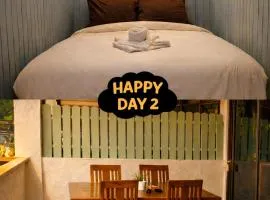 Happy Day 2, one private room "king size bed" and two open room with double bed each, total six people