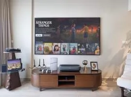 The Poet Den with 120 inch screen