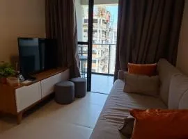 Apto c/ Churrasqueira a 450 m da praia EVU1802