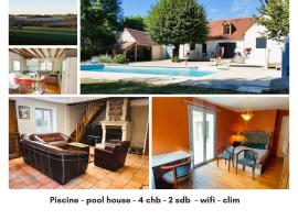 Baudres jolie maison 6-8 pers jardin pisicne wifi, hotel Baudres városában