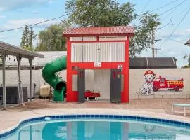 Family Escape with Pool and Fire-Station Playhouse