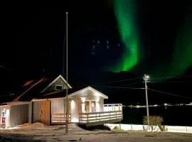 Koselig hus nær sjø og fjell