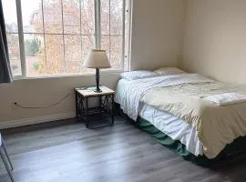 Big bedroom shared bathroom