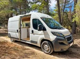 Glamping converted van with bathroom