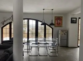 Modern mountain home with a view of nature