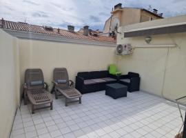 Plein centre Appartement climatis&eacute; et spacieux avec grande terrasse sur le toit &agrave; Nice