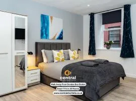 The Bond by CENTRAL SERVICED APARTMENTS - 2 Bedroom - Walk Away from City Centre & Universities - Sleeps 4 - 3 x Double Beds - Smart TVs in All Rooms - Short Term Stays Welcome - Walk away from Train & Bus Station - Short Stay Favourite