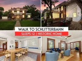 Walk to Schlitterbahn & Downtown Sleeps 12