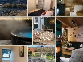 Chwilo Trwaj dom z jacuzzi, sauną i kominkiem z widokiem na góry Korbielów Pilsko