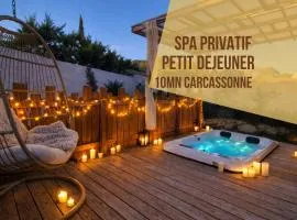 Les Gîtes de Laure - L'Eden Romantique, B&B, Spa privatif et Petit Déjeuner, Couloir de nage, 10mn Carcassonne