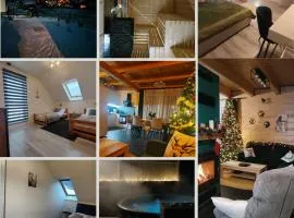 Chwilo Trwaj dom z jacuzzi, sauną i kominkiem z widokiem na góry Korbielów Pilsko