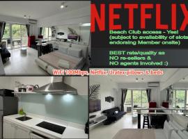 Beach condos at Pico de Loro Cove & possible Beach Club Access & Wi-Fi & Netflix, 42-50''TVs with Uratex beds & pillows, equipped kitchen, balcony, parking, guest registration fee is not included