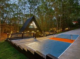 Pickleball A-Frame with Fire Pit, Hot Tub, Sauna, hotel v destinaci Blue Ridge