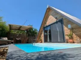Unique wooden villa with pool