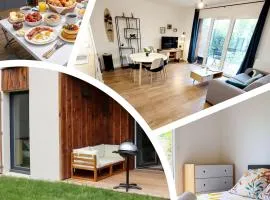 Le Cottage Jardin élégant & cosy, plage pour 6 personnes, animaux admis Biscarrosse