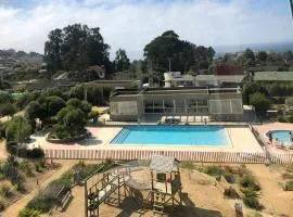 Depto terraza techo condominio Algarrobo