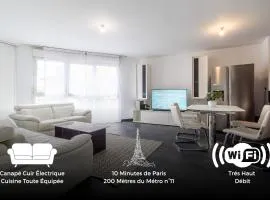 Luxueux T3 Balcon,10min Paris& cuisine équipée