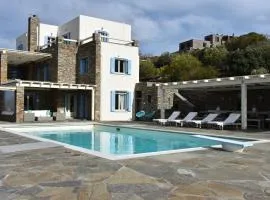 Luxury Kea Villa with Private Pool, Basketball Court & Stunning Views Near the Port