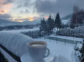 Dom lub apartamenty z widokiem na góry Wichrowe Wzgórza z basenem Brenna