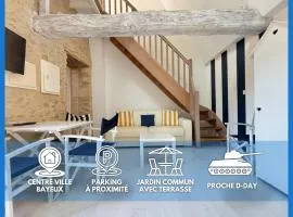 Deauville Duplex 1er étage dans résidence centre Bayeux jardin aménagé commun proche des plages du débarquement- parking gratuit à proximité