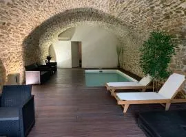 Mas en pierre 12 pers - Piscines intérieure & extérieure