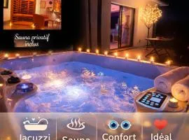 Un Séjour Romantique en couple avec Jacuzzi privé Chromothérapie Jardin Maison privée