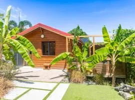 Chalet avec jacuzzi privé, Jardin tropical, proche plages