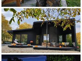 Black Walnut House with indoor outdoor fireplace, hotel en Izvoarele