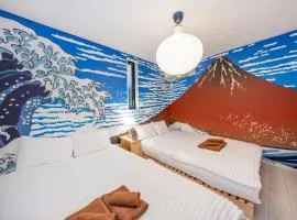 Skytree Area Top-Tier Luxury, 6 min Walk to Station,Stay in a Traditional Japanese Ukiyo-e Art Villa with Rooftop, 6 min to Tokyo Skytree, Sleeps 12, 99sqm New Build, Parking, Direct Airport Access, Tokyo Experience