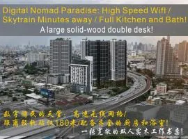 30bkk A2533 Monthly Condo Skytrain Minutes away Full Kitchen and Bath!