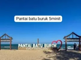 Chalet RM50 private pool homestay aircond RM100 Kakmah HSNZ pantai timur guest house Kuala Terengganu