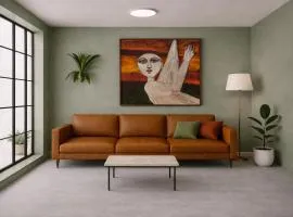 Art Nouveau apartment with garden in Pisek