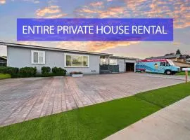 Entire Private Home with 4 Bedrooms 2 Bathrooms, Hot Tub, King Bed, 80 TV, Gated Yard, Ranch Style, Available Now