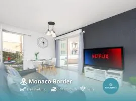 5mn Monaco - Terrasse aperçu mer - Parking - FA