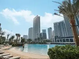Vogue Creek Beach Rosewater Water Front Living close to Downtown, Burj Khalifa and Dubai mall, Two Bedroom Apartment with Balcony and Vibrant Community View, Man made Beach, Access to all Amenities