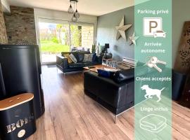 Maison familiale 3 chambres - Jardin clos BBQ linge inclus - Entre Caen & la Mer - Parking - arrivée autonome - professionnels bienvenus, hótel í Cambes-en-Plaine
