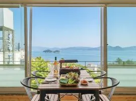 Yeosu falling in blue ocean view pension