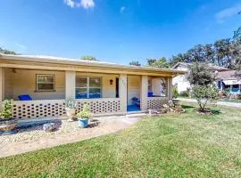 Home near the beach & golf with inviting patio, fireplace, AC, & washer/dryer