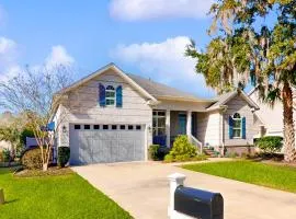 Golf course-view home near beaches with deck, porch, grill, streaming, W/D, & AC