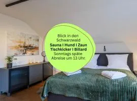 Waldklang Panorama - eingezäunt - Außen-Sauna - T-Fußball - Billard - Hunde willkommen