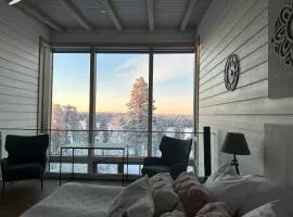 Naava Chalet 303 Loft - Kaksikerroksinen lasiseinähuoneisto järvinäköalalla