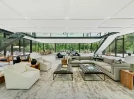 Luxury Glass Villa with Pool and Hot Tub