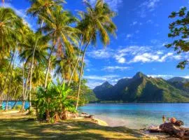 Tropical paradise near Taahiamanu beach