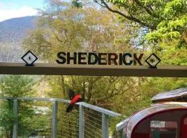 Caravan and house set up for mountain biking