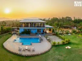 StayVista's Hillside Meadows - Mountainside Retreat with Farm View, Pool & Deck, Lawn & Gazebo